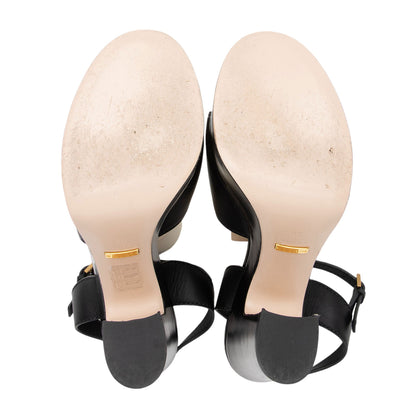 Gucci Leather Interlocking G Cutout Platform Sandals - Size 8 / 38 (SHF-tWIBX2)