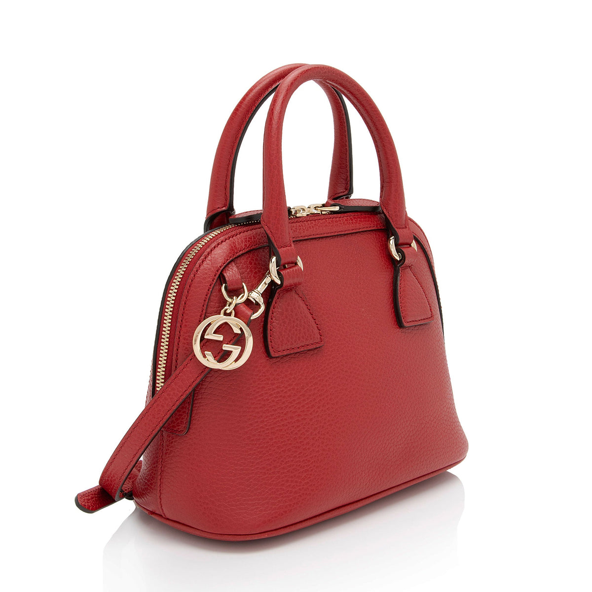 Gucci Leather GG Charm Dome Small Satchel