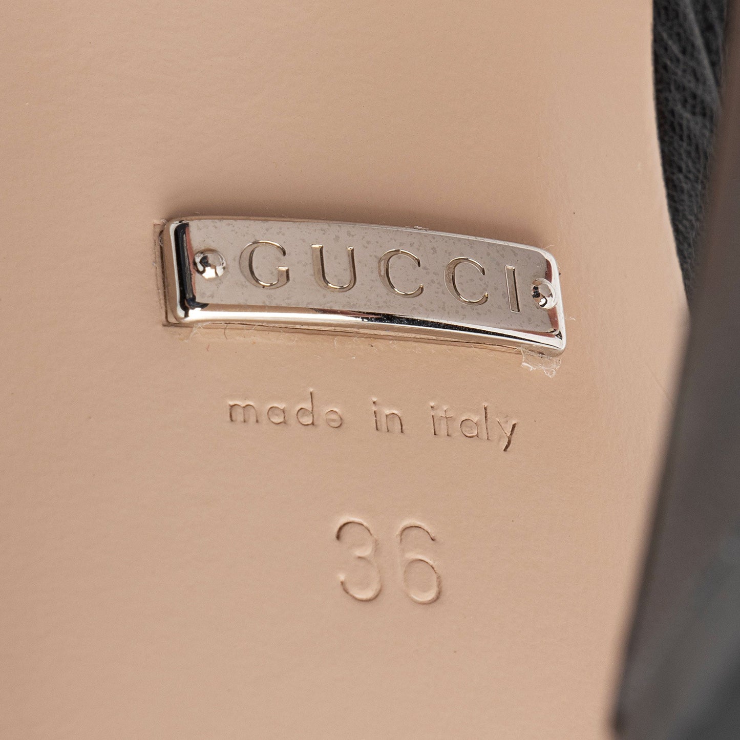 Gucci Leather GG Embellished Platform Sandals - Size 6 / 36