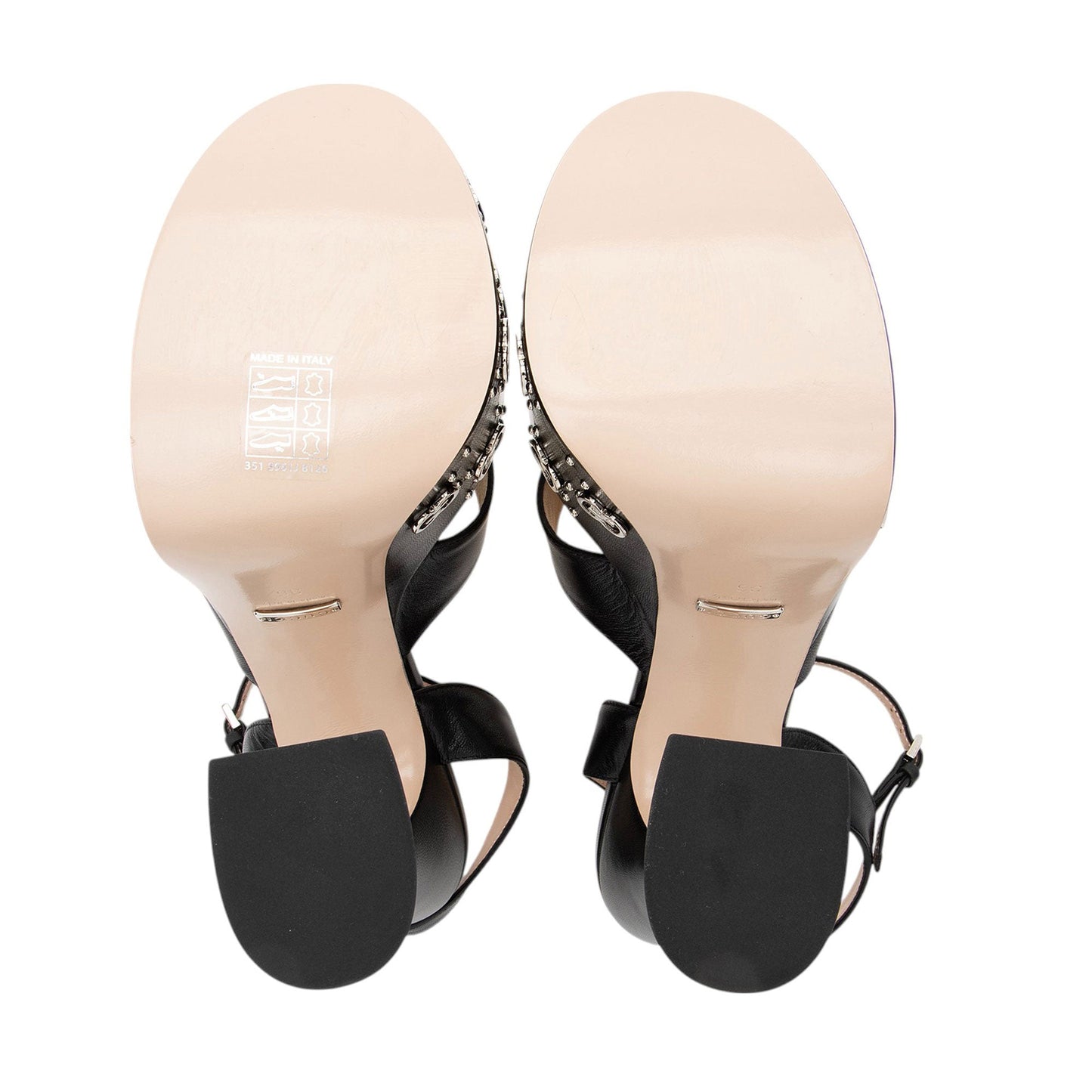 Gucci Leather GG Embellished Platform Sandals - Size 6 / 36