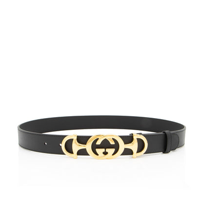 Gucci Leather GG Horsebit Belt - Size 32 / 80 (SHF-LymjNj)