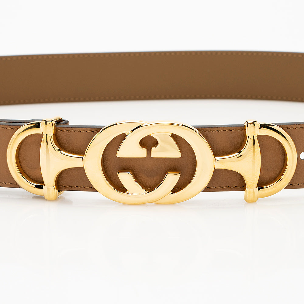 Gucci Leather GG Horsebit Belt - Size 34 / 85 (SHF-19458)
