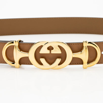 Gucci Leather GG Horsebit Belt - Size 34 / 85 (SHF-19458)