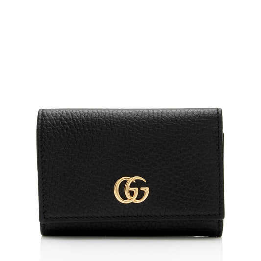Gucci Leather GG Marmont Compact Tri-Fold Wallet (SHF-392KEq)