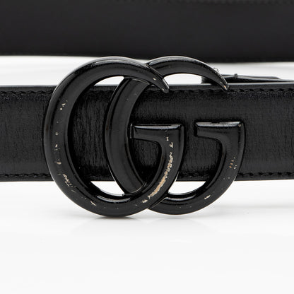 Gucci Leather GG Marmont Monochrome Belt - Size 34 / 85