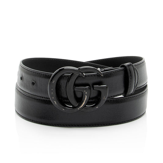 Gucci Leather GG Marmont Monochrome Belt - Size 34 / 85