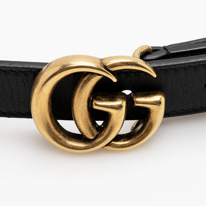 Gucci Leather GG Marmont Slim Belt - Size 26 / 65 (SHF-21034)