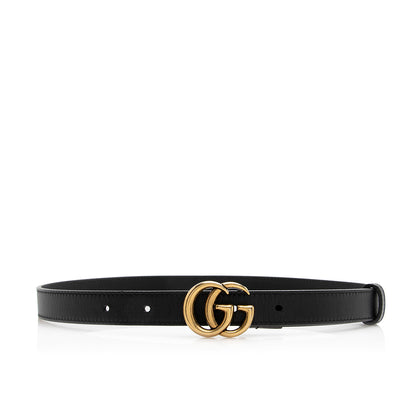 Gucci Leather GG Marmont Slim Belt - Size 26 / 65 (SHF-21034)