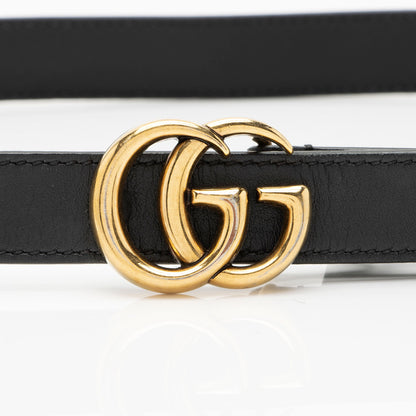 Gucci Leather GG Marmont Slim Belt - Size 28 / 70 (SHF-Z5wAiA)