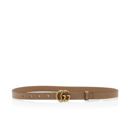 Gucci Leather GG Marmont Slim Belt - Size 30 / 75 (SHF-PlwVBE)