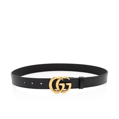 Gucci Leather GG Marmont Slim Belt - Size 32 / 80 (SHF-ZvXnnv)