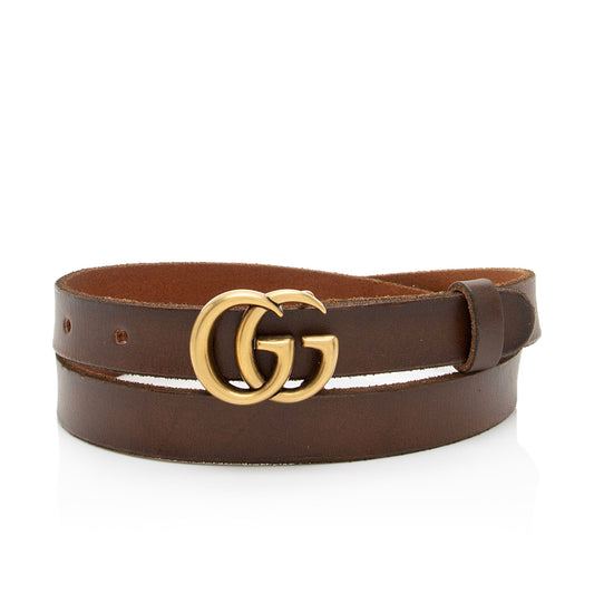Gucci Leather GG Marmont Slim Belt - Size 32 / 80 (SHF-rJyZqR)