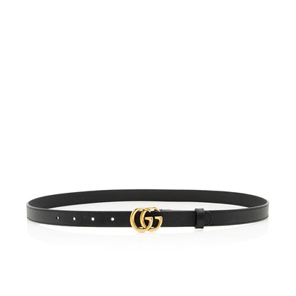 Gucci Leather GG Marmont Slim Belt - Size 34 / 85 (SHF-18947)