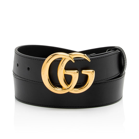 Gucci Leather GG Marmont Slim Belt - Size 34 / 85 (SHF-ZX1v2G)