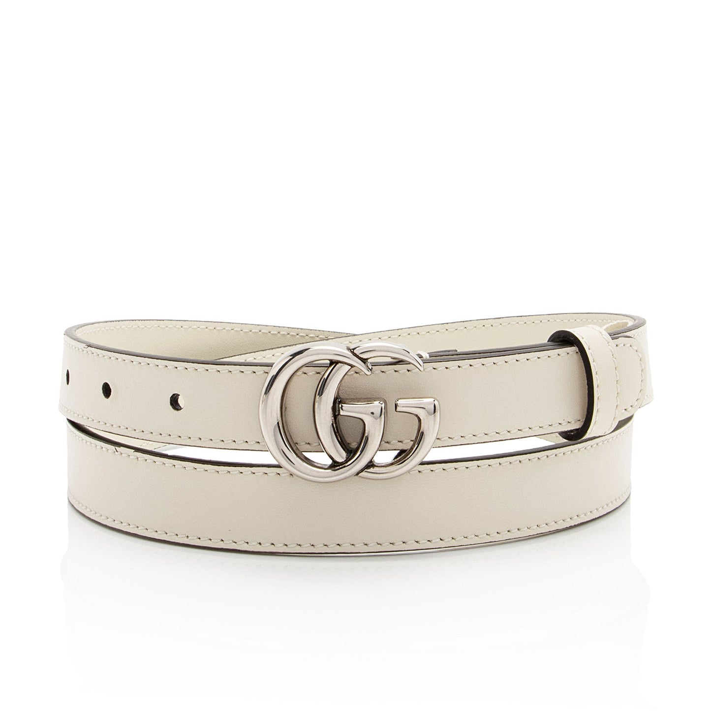 Gucci Leather GG Marmont Slim Belt - Size 34 / 85 (SHF-6FT4ro)