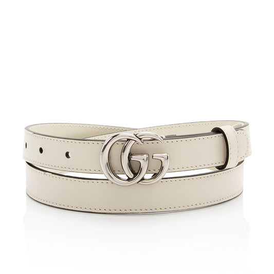 Gucci Leather GG Marmont Slim Belt - Size 34 / 85 (SHF-6FT4ro)