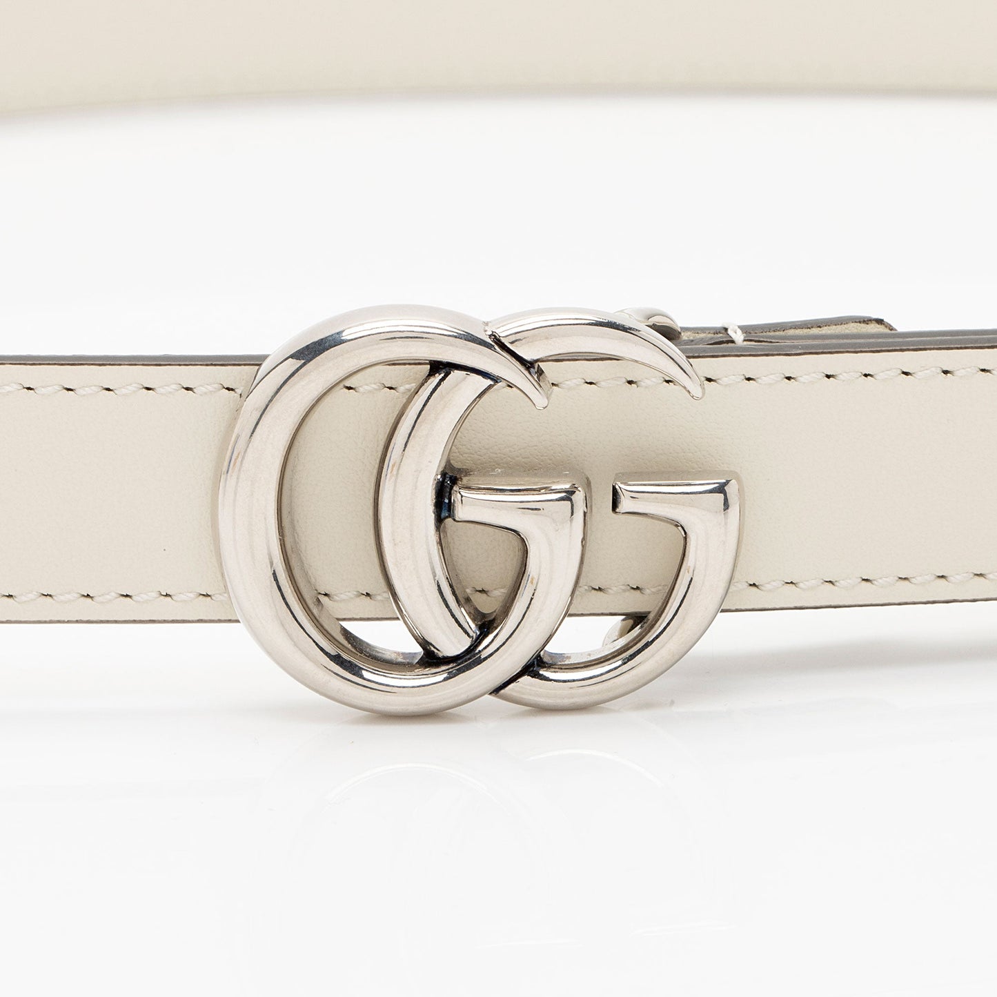 Gucci Leather GG Marmont Slim Belt - Size 34 / 85 (SHF-4gPvWN)