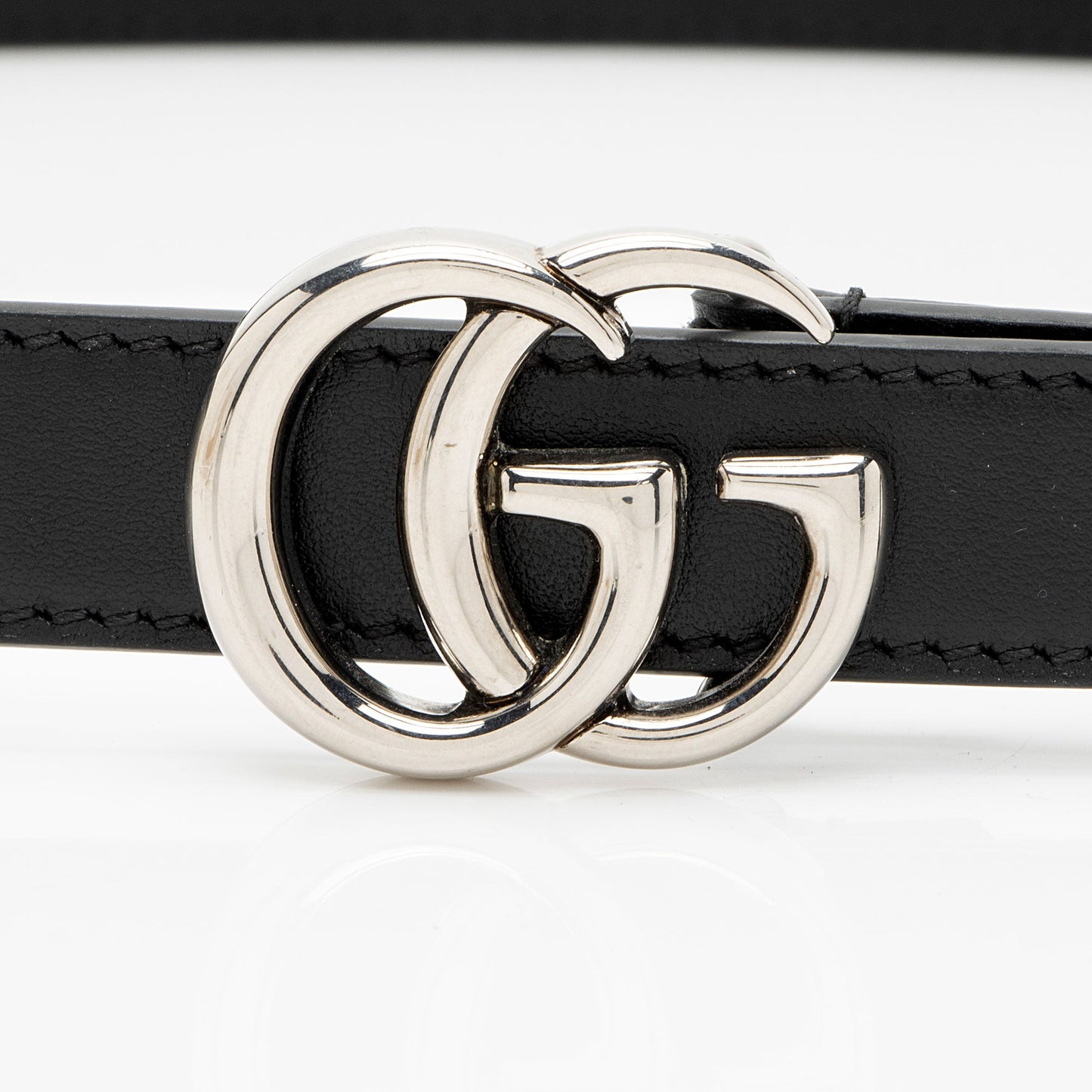 Gucci Leather GG Marmont Slim Belt - Size 34 / 85