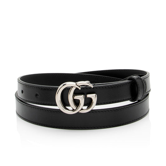 Gucci Leather GG Marmont Slim Belt - Size 34 / 85