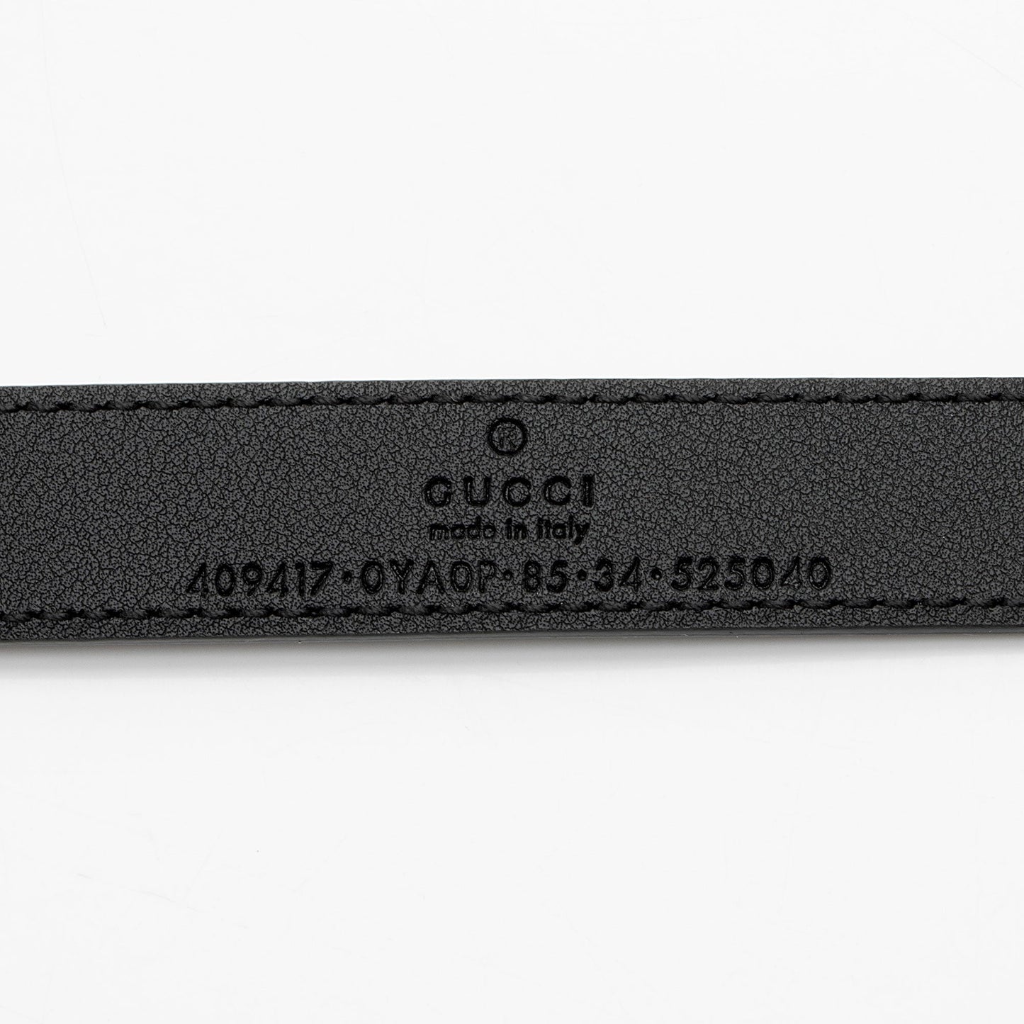 Gucci Leather GG Marmont Slim Belt - Size 34 / 85