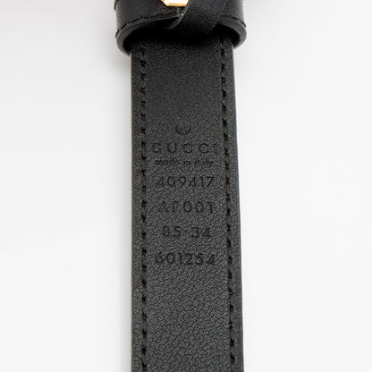 Gucci Leather GG Marmont Slim Belt - Size 34 / 85