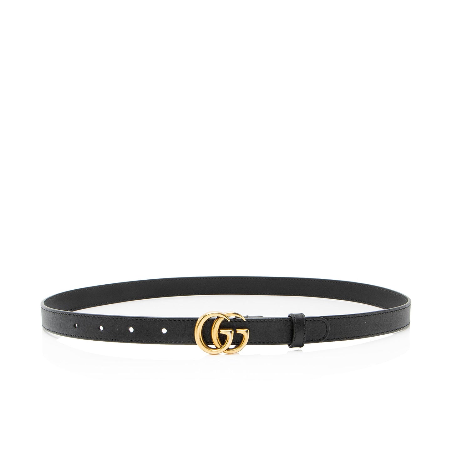 Gucci Leather GG Marmont Slim Belt - Size 34 / 85