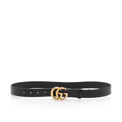 Gucci Leather GG Marmont Slim Belt - Size 36 / 90 (SHF-XXyCZw)