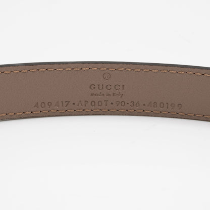 Gucci Leather GG Marmont Slim Belt - Size 36 / 92 (SHF-Y5JG9e)