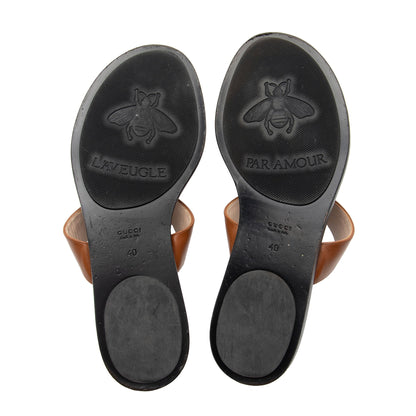 Gucci Leather GG Marmont Thong Sandals - Size 10 / 40 (SHF-8lraB5)