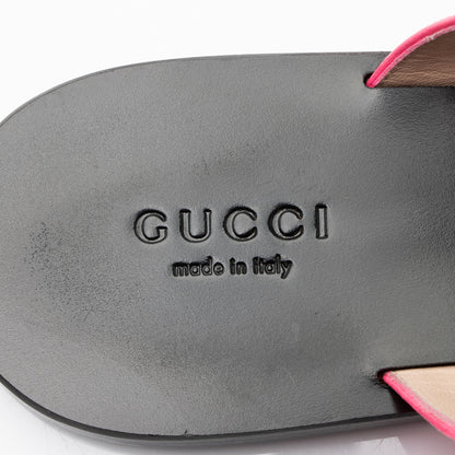 Gucci Leather GG Marmont T Strap Sandals - Size 6 / 36 (SHF-MHM08Q)
