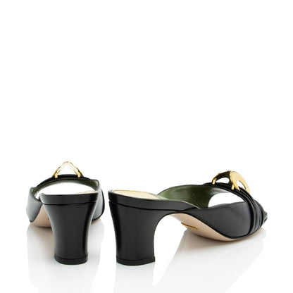 Gucci Leather Half Moon Sandals - Size 9.5 / 39.5