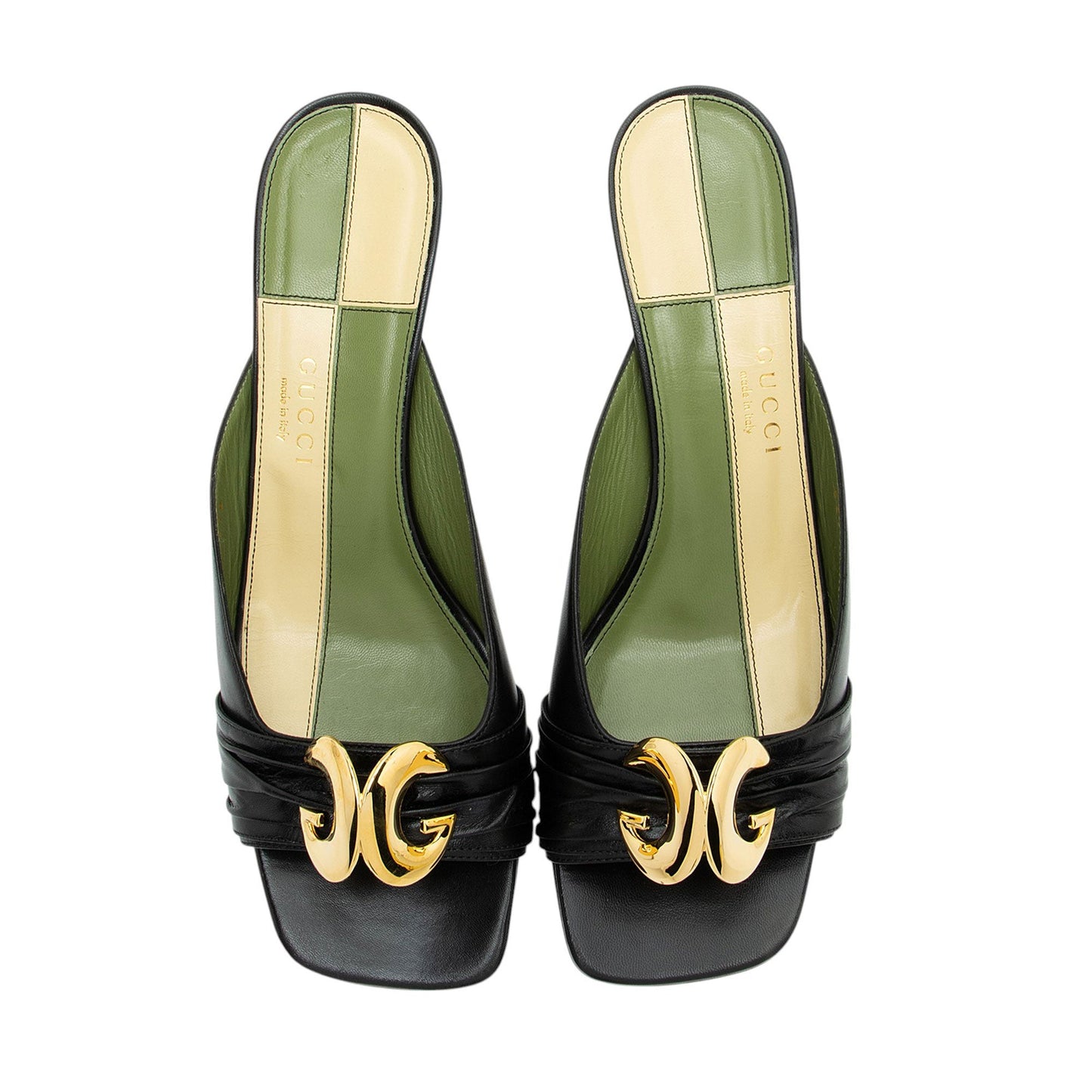 Gucci Leather Half Moon Sandals - Size 9.5 / 39.5