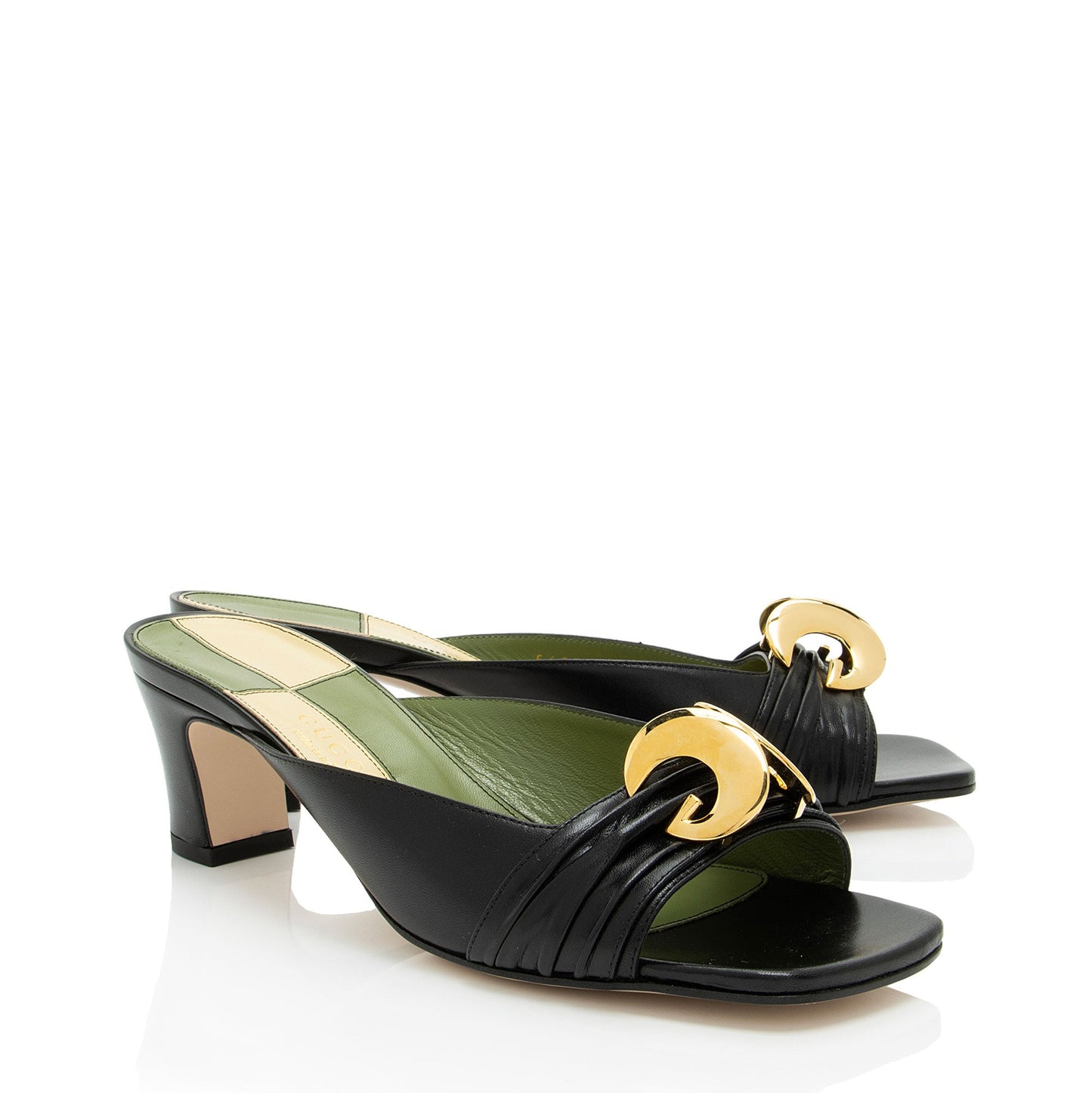 Gucci Leather Half Moon Sandals - Size 9.5 / 39.5