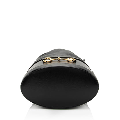 Gucci Leather Horsebit 1955 Drawstring Bucket Bag (SHF-gQJSRI)