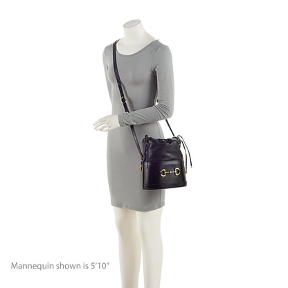 Gucci Leather Horsebit 1955 Drawstring Bucket Bag (SHF-gQJSRI)