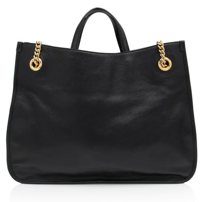 Gucci Leather Horsebit 1955 Chain Large Tote (SHF-LnlXOo)