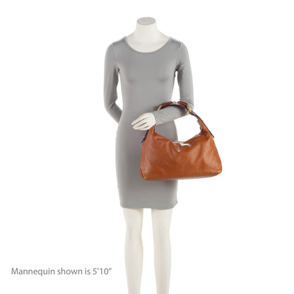 Gucci Leather Horsebit Medium Hobo (SHF-WR9LR9)