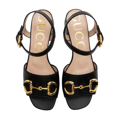 Gucci Leather Horsebit 30mm Sandals - Size 7.5 / 37.5 (SHF-xkzxhp)