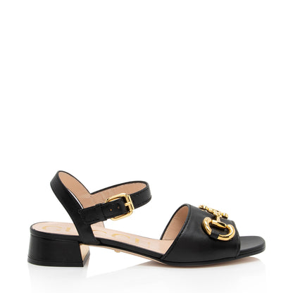 Gucci Leather Horsebit 30mm Sandals - Size 7.5 / 37.5 (SHF-xkzxhp)