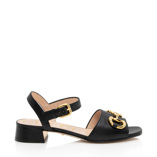 Gucci Leather Horsebit 30mm Sandals - Size 7.5 / 37.5 (SHF-xkzxhp)