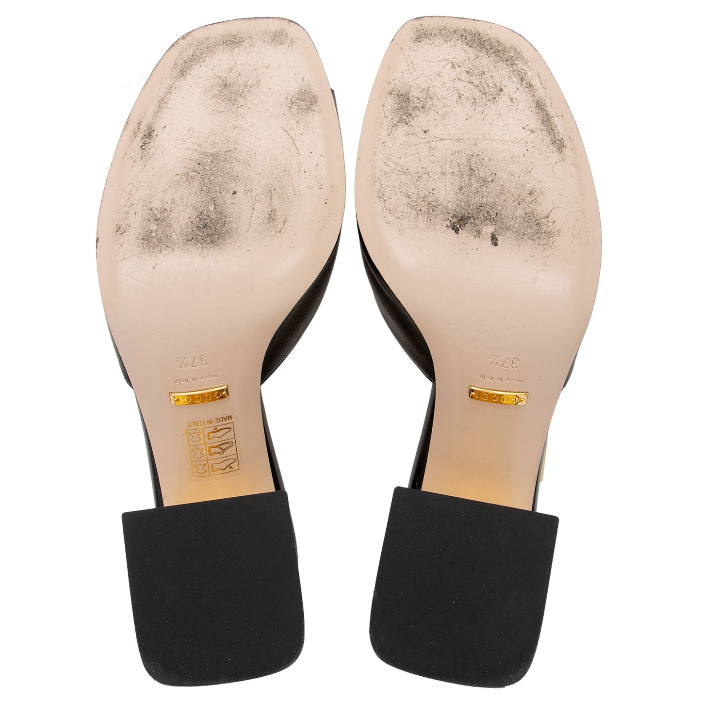 Gucci Leather Horsebit Slide Sandals - Size 7.5 / 37.5