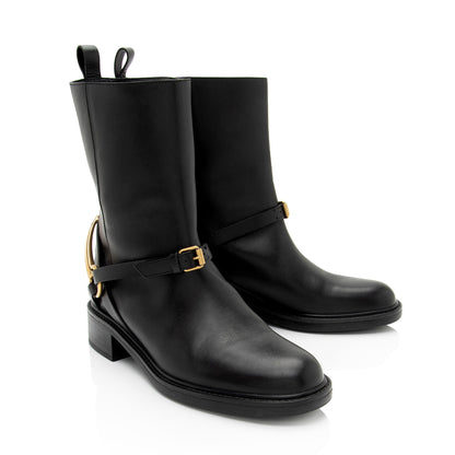 Gucci Leather Horsebit Tess Boots - Size 7 / 37 (SHF-2Ff59b)