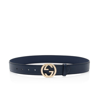 Gucci Leather Interlocking G Belt - Size 32 / 80 (SHF-TrDMkX)