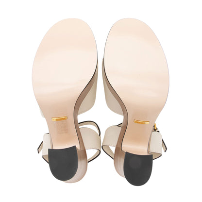 Gucci Leather Interlocking G Cutout Platform Sandals - Size 9.5 / 39.5
