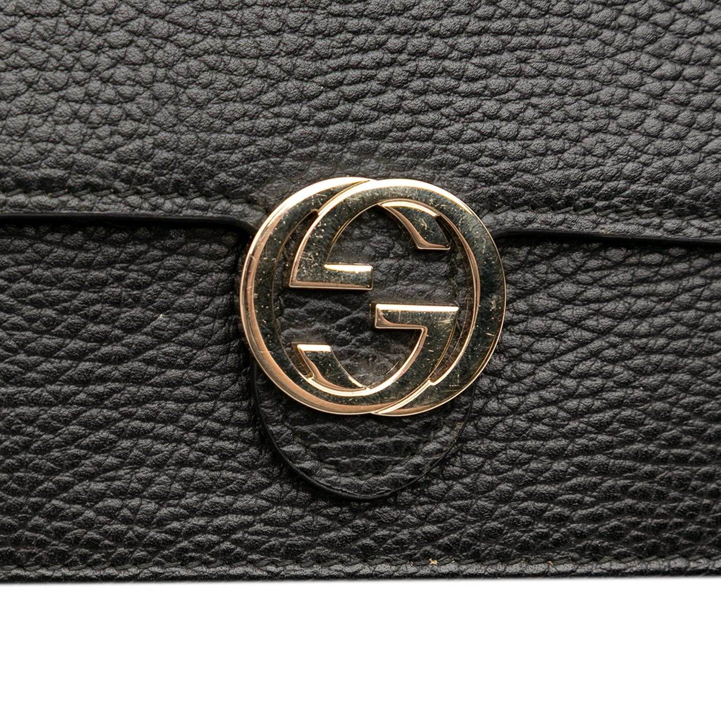 Gucci Leather Interlocking G Dollar Wallet on Chain
