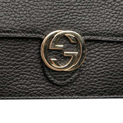 Gucci Leather Interlocking G Dollar Wallet on Chain