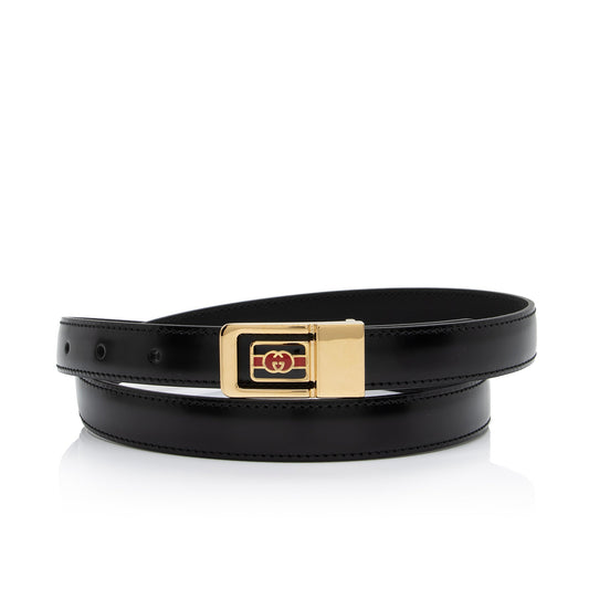 Gucci Leather Interlocking G Skinny Belt - Size 36 / 90 (SHF-0jvMlV)