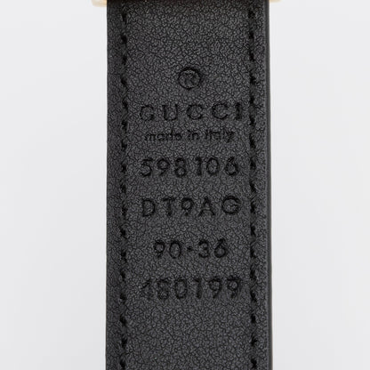 Gucci Leather Interlocking G Skinny Belt - Size 36 / 90 (SHF-0jvMlV)