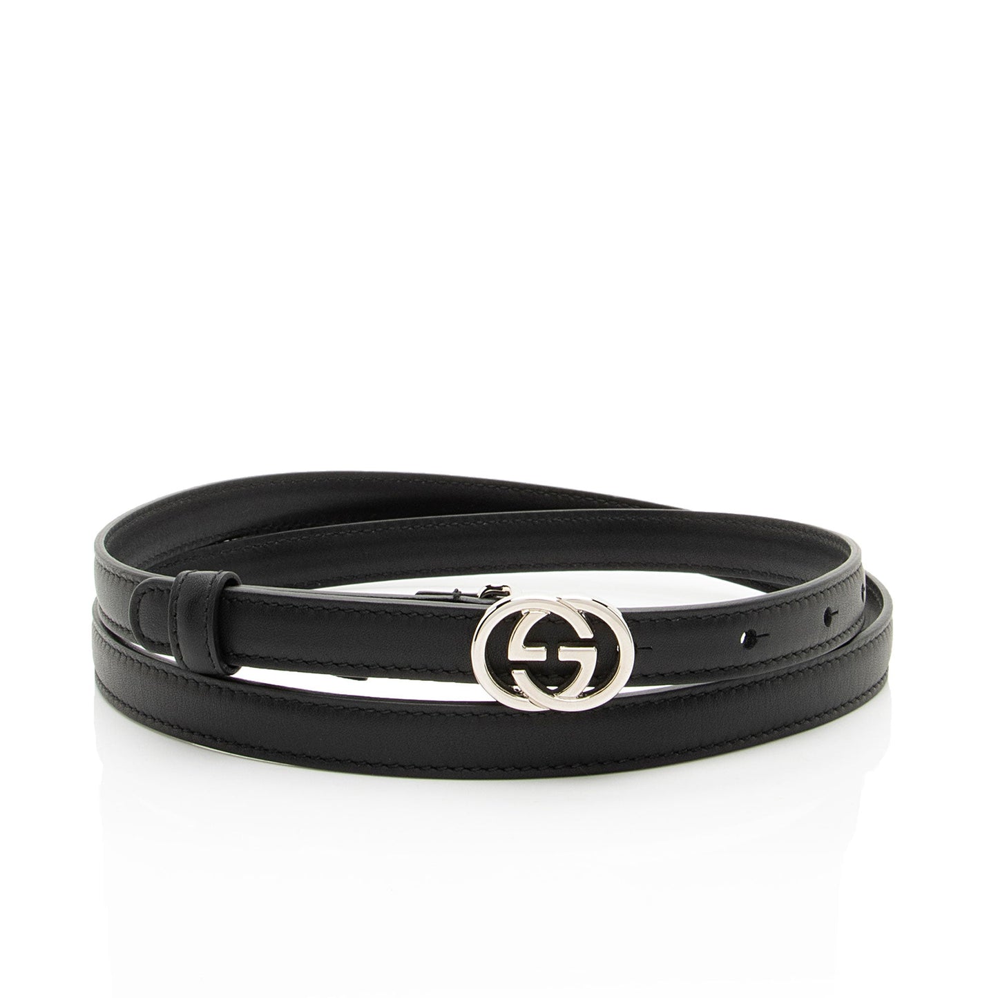 Gucci Leather Interlocking G Slim Belt - Size 38 / 95