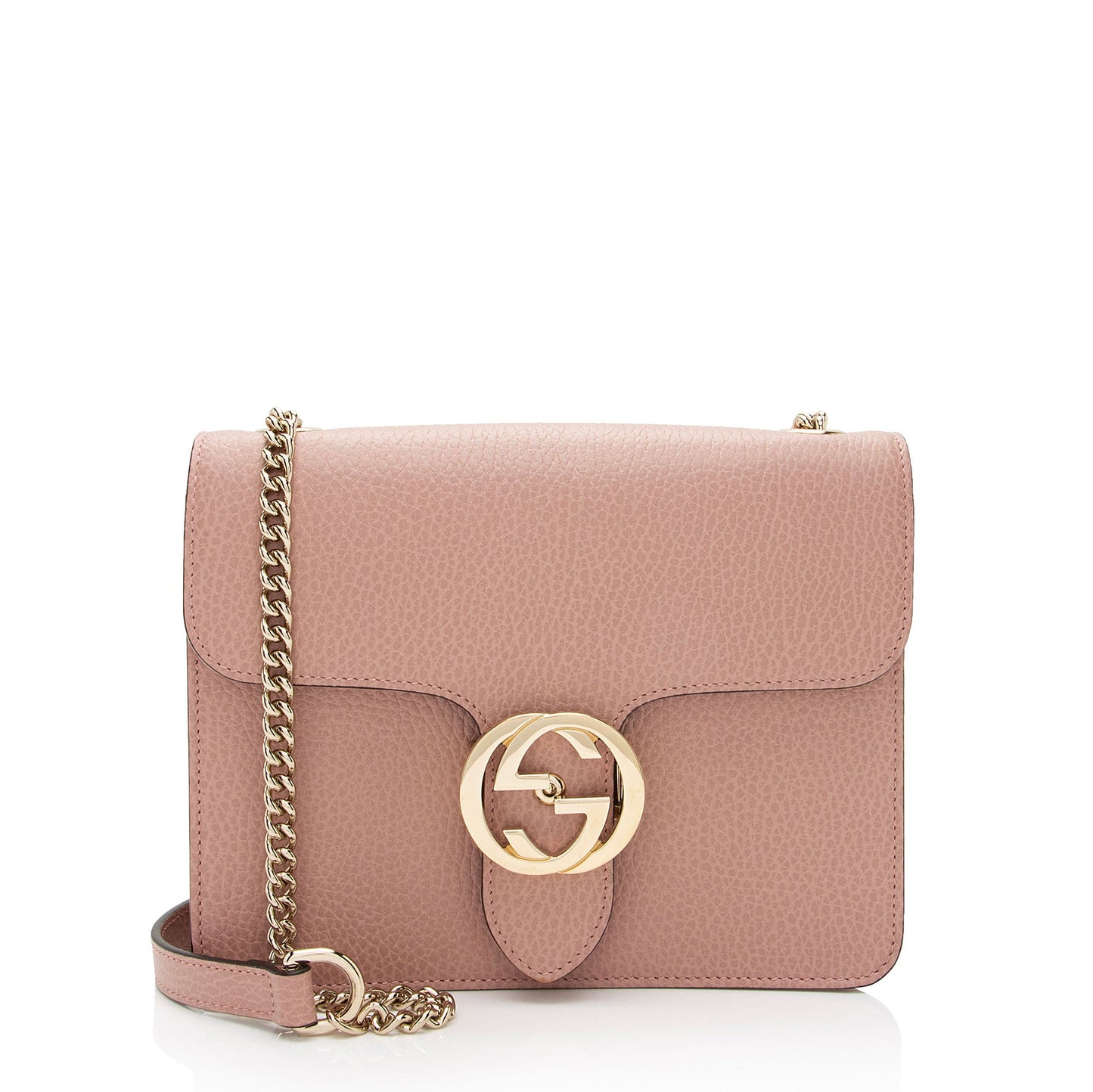 Gucci Leather Interlocking G Small Shoulder Bag (SHF-6sbkNl)
